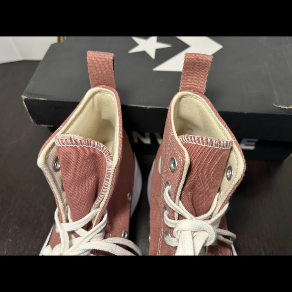 Converse Run Star Hike Hi Platform Shoes Sneakers Saddle/Black/White Womans 7